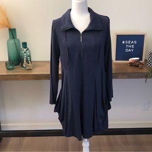 Kenzie Navy long sleeve casual dress